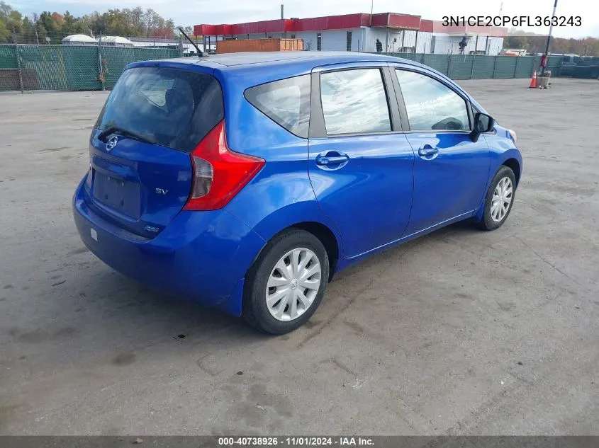 2015 Nissan Versa Note S (Sr)/S Plus/Sl/Sr/Sv VIN: 3N1CE2CP6FL363243 Lot: 40738926