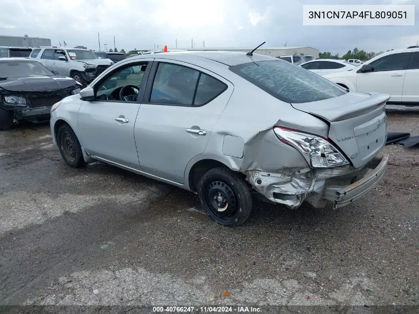 2015 Nissan Versa 1.6 Sv VIN: 3N1CN7AP4FL809051 Lot: 40766247