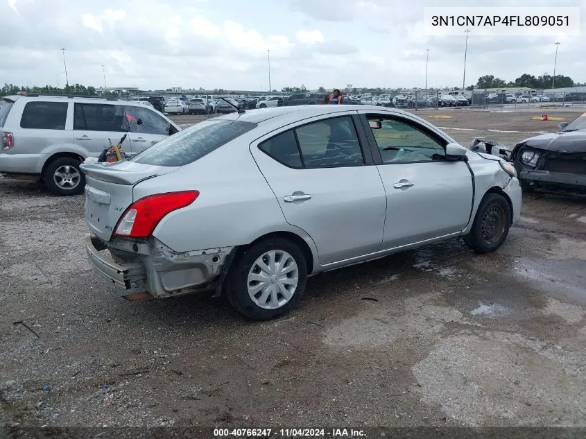 2015 Nissan Versa 1.6 Sv VIN: 3N1CN7AP4FL809051 Lot: 40766247