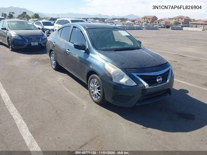 2015 Nissan Versa 1.6 S/1.6 S+/1.6 Sl/1.6 Sv VIN: 3N1CN7AP6FL826904 Lot: 40771120