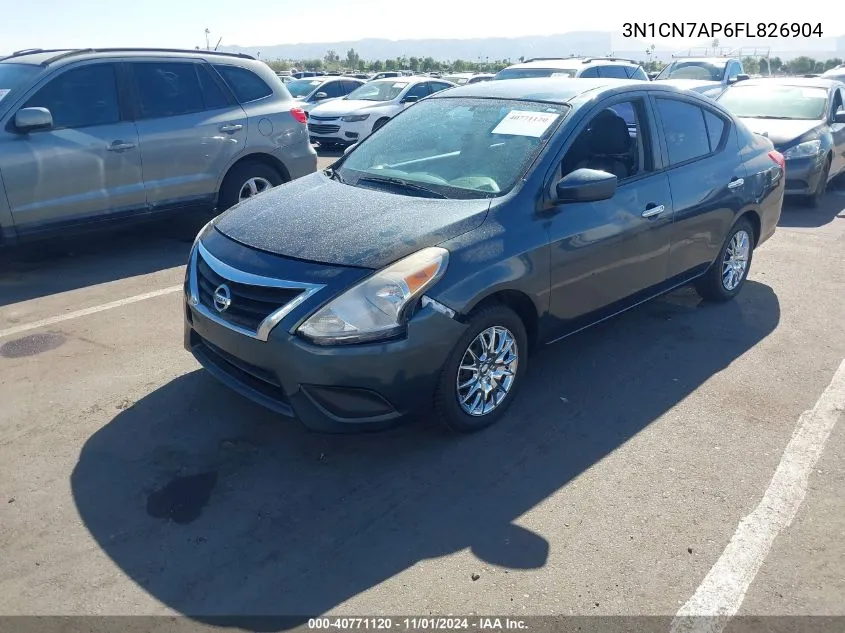 2015 Nissan Versa 1.6 S/1.6 S+/1.6 Sl/1.6 Sv VIN: 3N1CN7AP6FL826904 Lot: 40771120