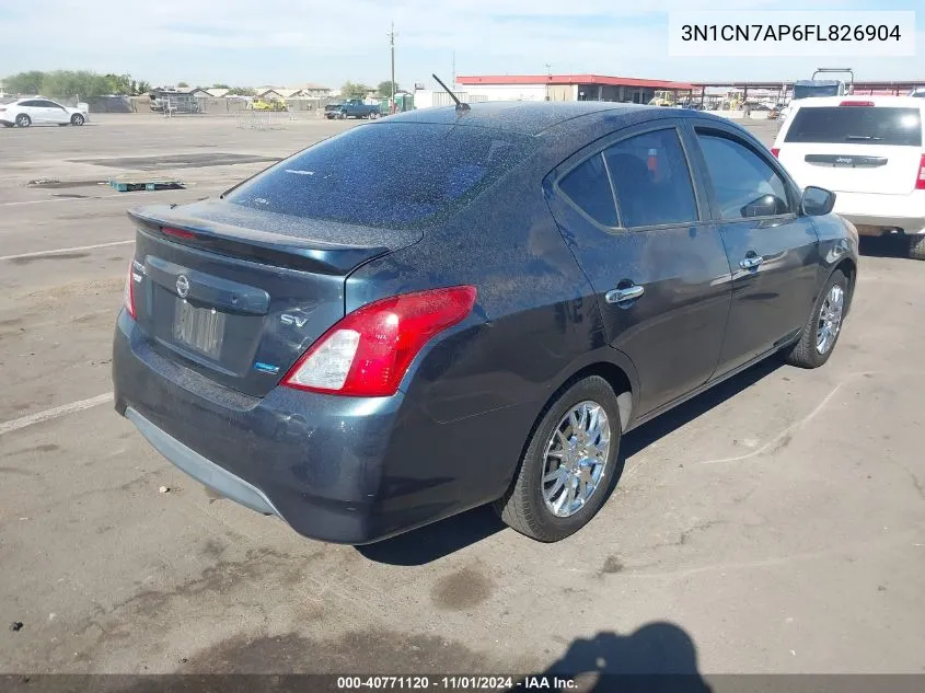 2015 Nissan Versa 1.6 S/1.6 S+/1.6 Sl/1.6 Sv VIN: 3N1CN7AP6FL826904 Lot: 40771120