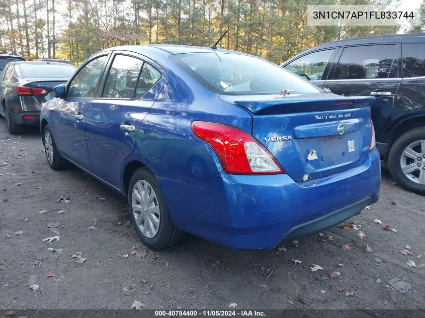 2015 Nissan Versa 1.6 Sv VIN: 3N1CN7AP1FL833744 Lot: 40784400