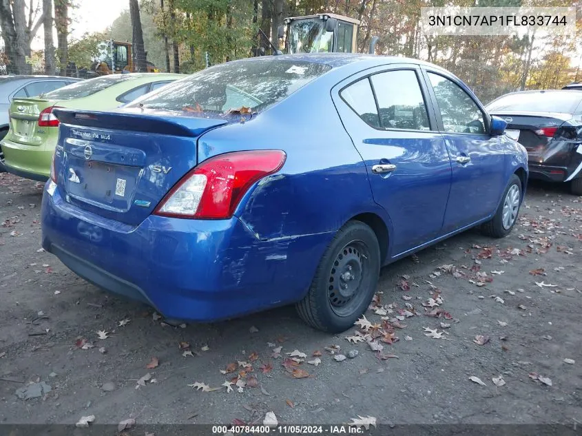 2015 Nissan Versa 1.6 Sv VIN: 3N1CN7AP1FL833744 Lot: 40784400