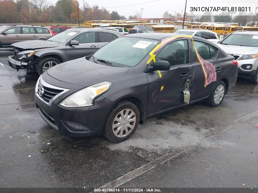 2015 Nissan Versa 1.6 S+ VIN: 3N1CN7AP4FL818011 Lot: 40796014