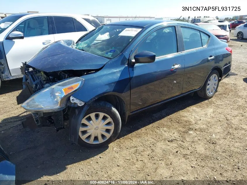 3N1CN7AP5FL931725 2015 Nissan Versa 1.6 Sv