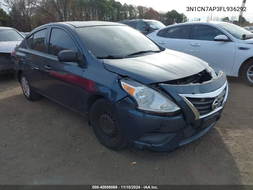 3N1CN7AP3FL936292 2015 Nissan Versa 1.6 S+