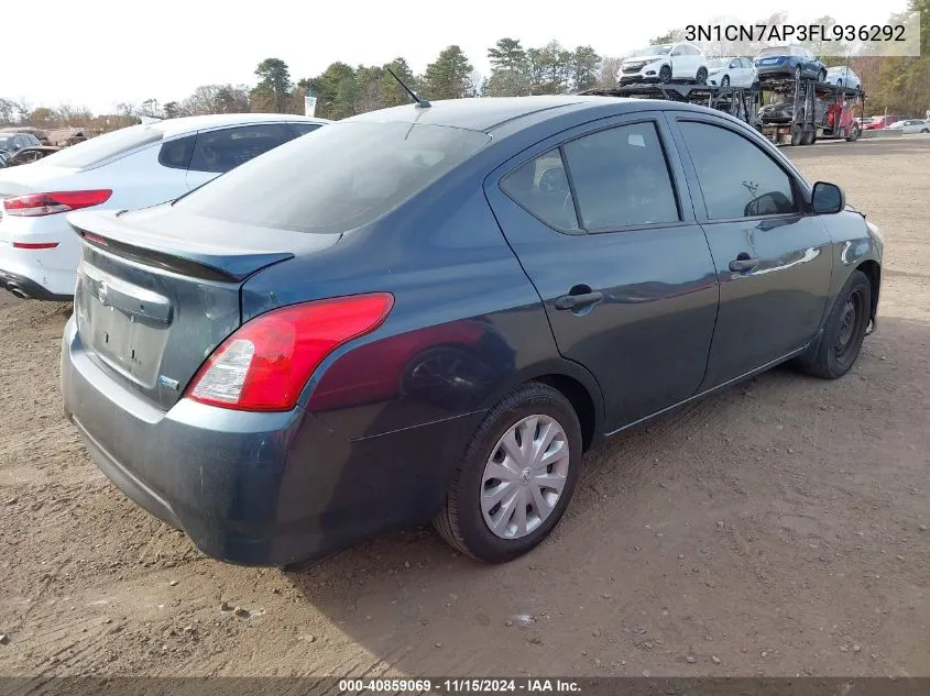 3N1CN7AP3FL936292 2015 Nissan Versa 1.6 S+