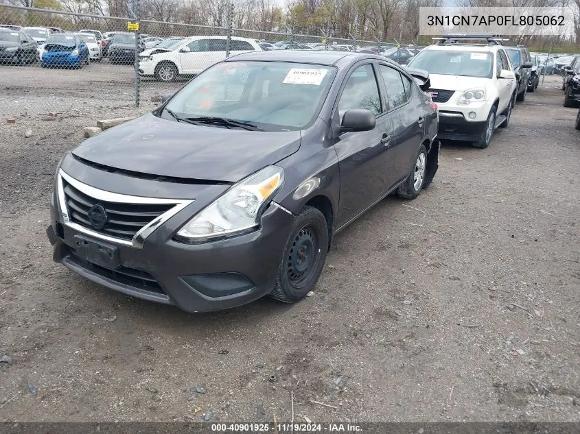 2015 Nissan Versa 1.6 S+ VIN: 3N1CN7AP0FL805062 Lot: 40901925