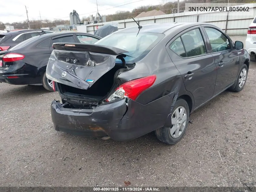 2015 Nissan Versa 1.6 S+ VIN: 3N1CN7AP0FL805062 Lot: 40901925