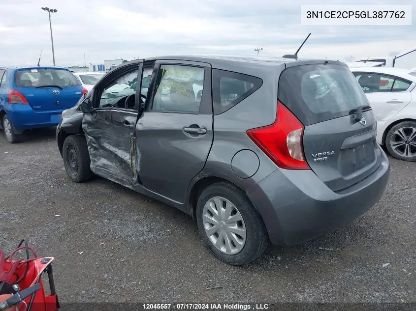 2016 Nissan Versa Note VIN: 3N1CE2CP5GL387762 Lot: 12045557