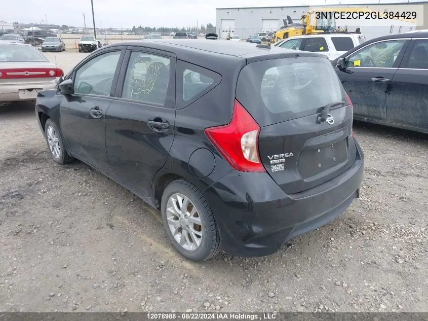 2016 Nissan Versa Note VIN: 3N1CE2CP2GL384429 Lot: 12078988