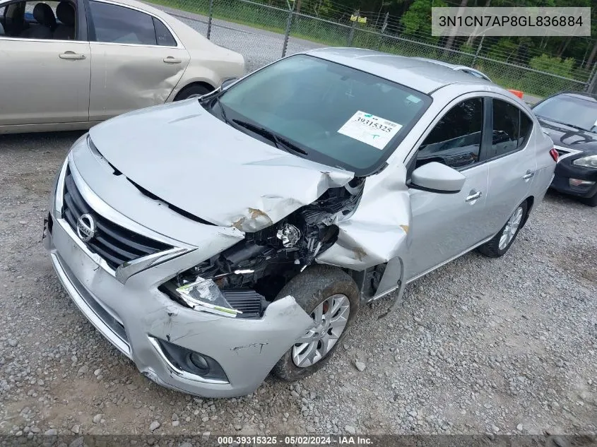 3N1CN7AP8GL836884 2016 Nissan Versa 1.6 Sv