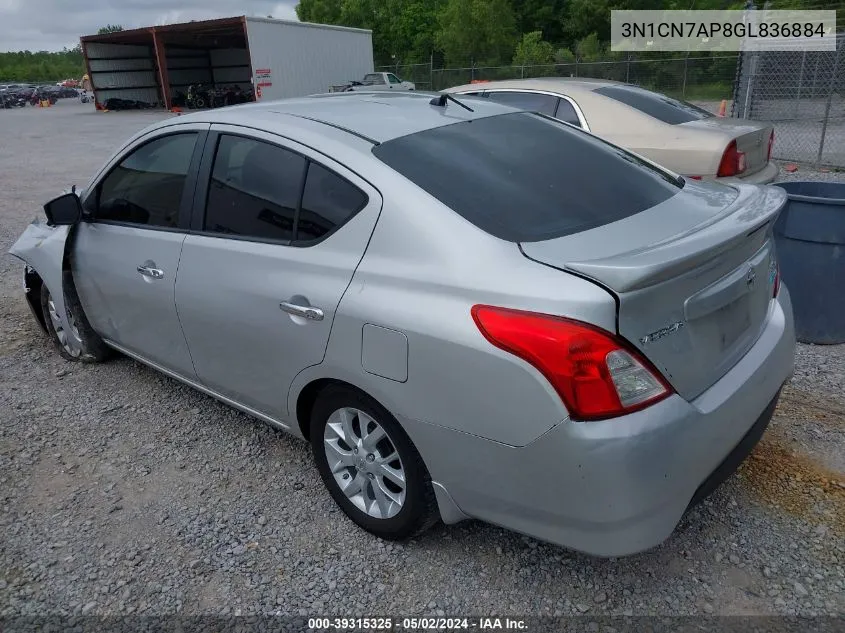 2016 Nissan Versa 1.6 Sv VIN: 3N1CN7AP8GL836884 Lot: 39315325