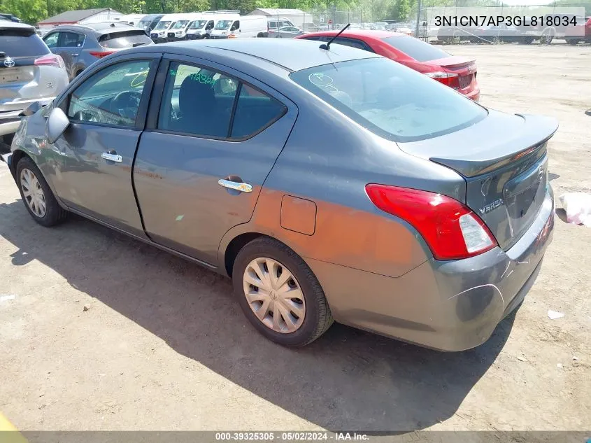 3N1CN7AP3GL818034 2016 Nissan Versa 1.6 S/1.6 S+/1.6 Sl/1.6 Sv