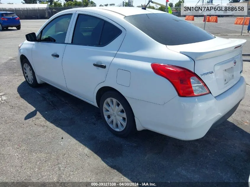 3N1CN7AP6GL888658 2016 Nissan Versa 1.6 S+