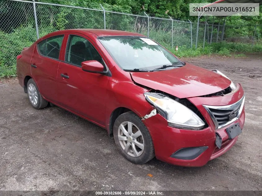 3N1CN7AP0GL916521 2016 Nissan Versa 1.6 S+