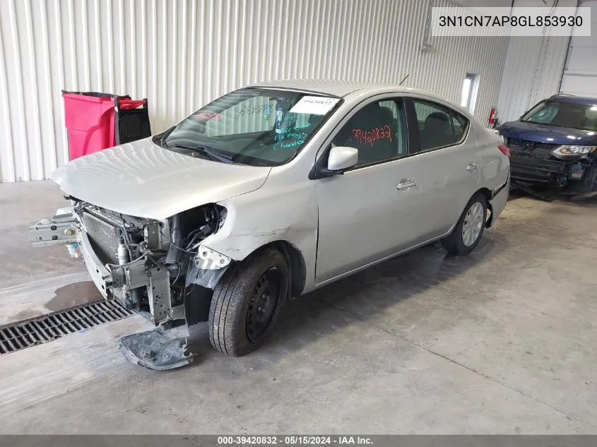 3N1CN7AP8GL853930 2016 Nissan Versa 1.6 S/1.6 S+/1.6 Sl/1.6 Sv