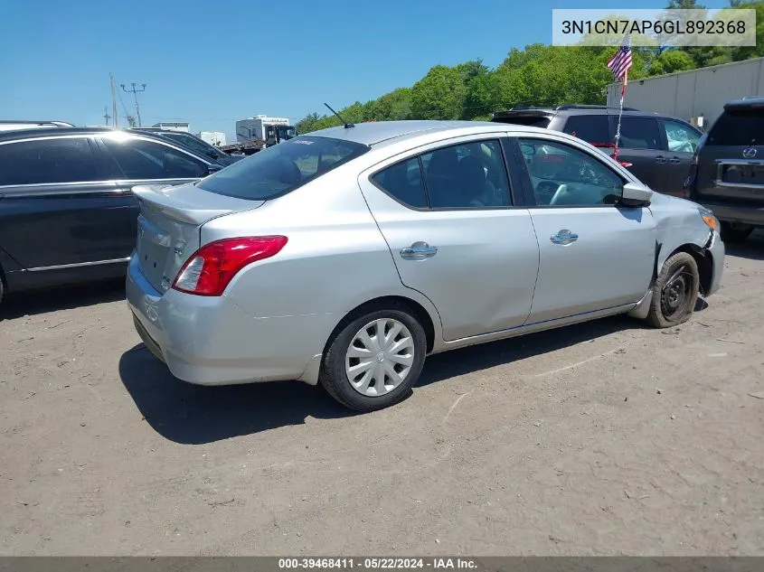 2016 Nissan Versa 1.6 Sv VIN: 3N1CN7AP6GL892368 Lot: 39468411