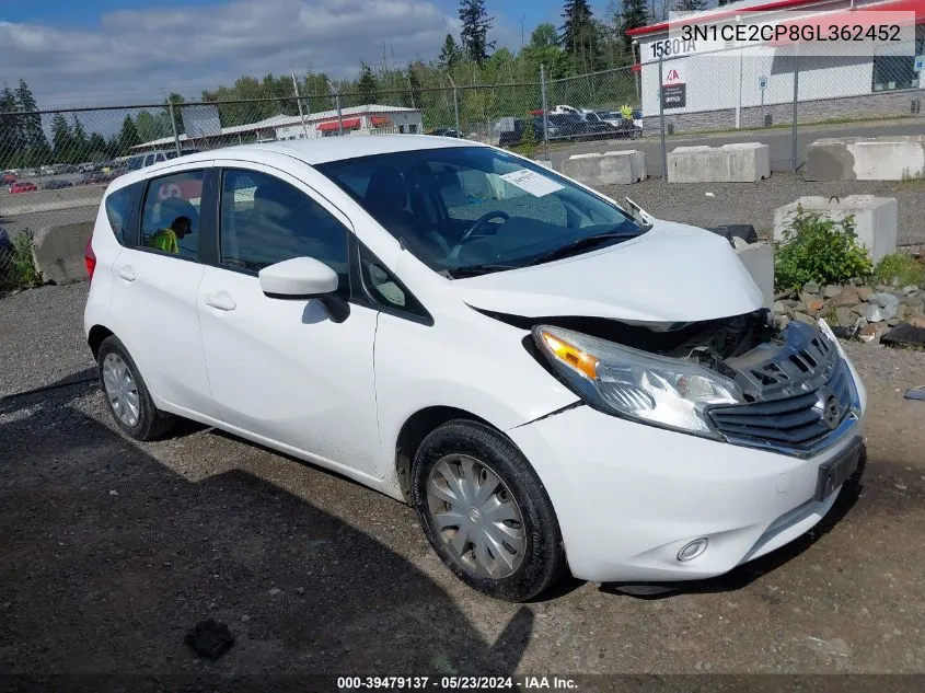 2016 Nissan Versa Note S (Sr)/S Plus/Sl/Sr/Sv VIN: 3N1CE2CP8GL362452 Lot: 39479137