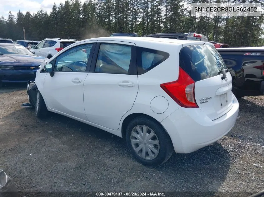 2016 Nissan Versa Note S (Sr)/S Plus/Sl/Sr/Sv VIN: 3N1CE2CP8GL362452 Lot: 39479137