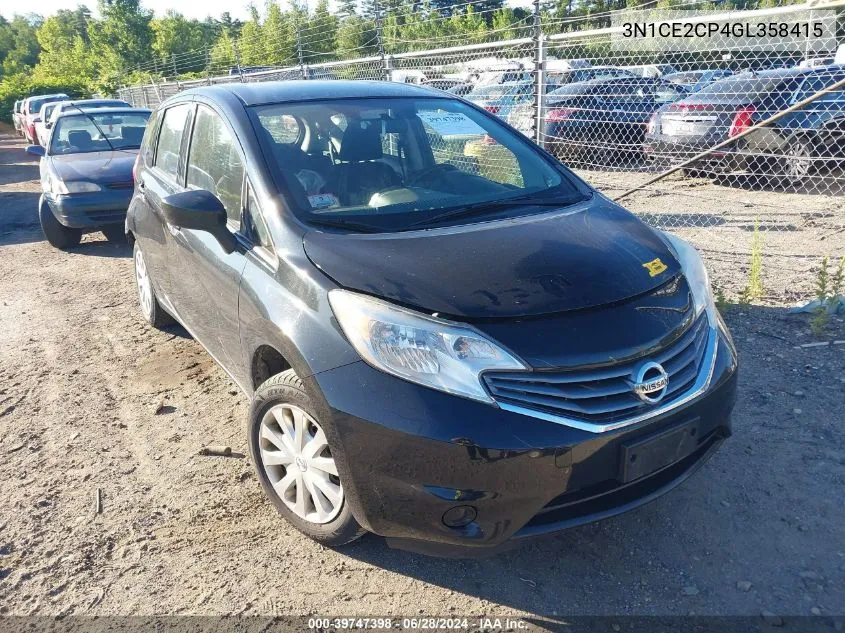 2016 Nissan Versa Note S (Sr)/S Plus/Sl/Sr/Sv VIN: 3N1CE2CP4GL358415 Lot: 39747398