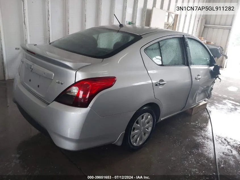 2016 Nissan Versa 1.6 Sv VIN: 3N1CN7AP5GL911282 Lot: 39851653