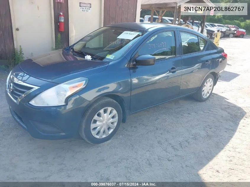 2016 Nissan Versa 1.6 S VIN: 3N1CN7AP2GL862767 Lot: 39876037