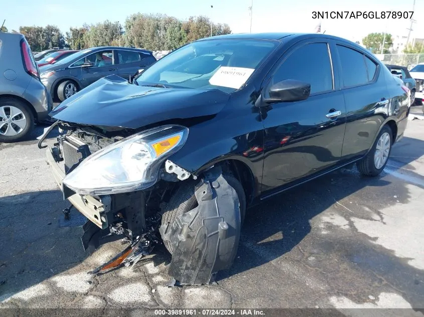 2016 Nissan Versa 1.6 S/1.6 S+/1.6 Sl/1.6 Sv VIN: 3N1CN7AP6GL878907 Lot: 39891961