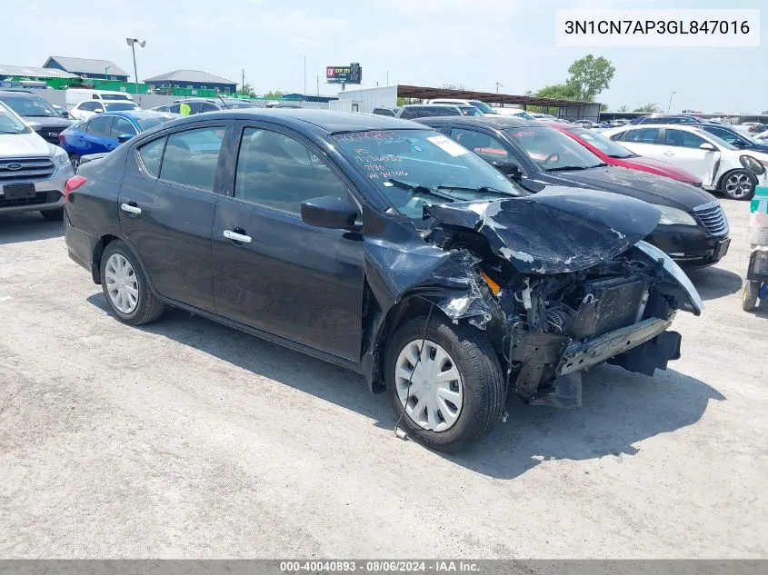 3N1CN7AP3GL847016 2016 Nissan Versa 1.6 Sv