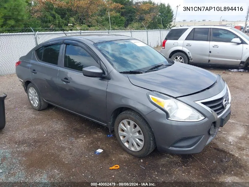 2016 Nissan Versa 1.6 S VIN: 3N1CN7AP1GL894416 Lot: 40052479