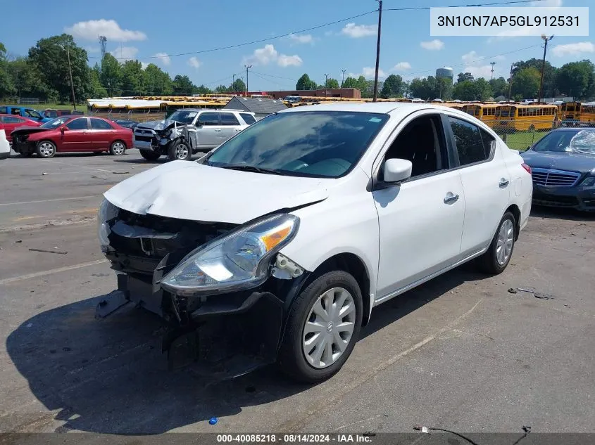 2016 Nissan Versa 1.6 Sv VIN: 3N1CN7AP5GL912531 Lot: 40085218