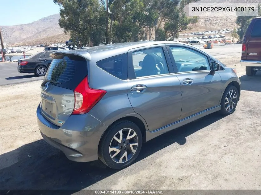 3N1CE2CPXGL400179 2016 Nissan Versa Note Sr