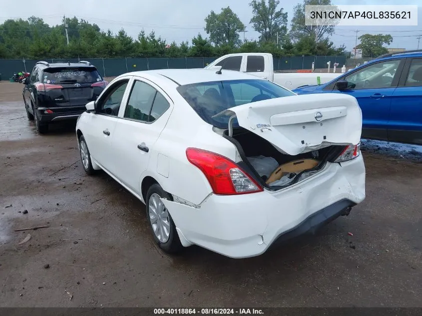 2016 Nissan Versa 1.6 S VIN: 3N1CN7AP4GL835621 Lot: 40118864