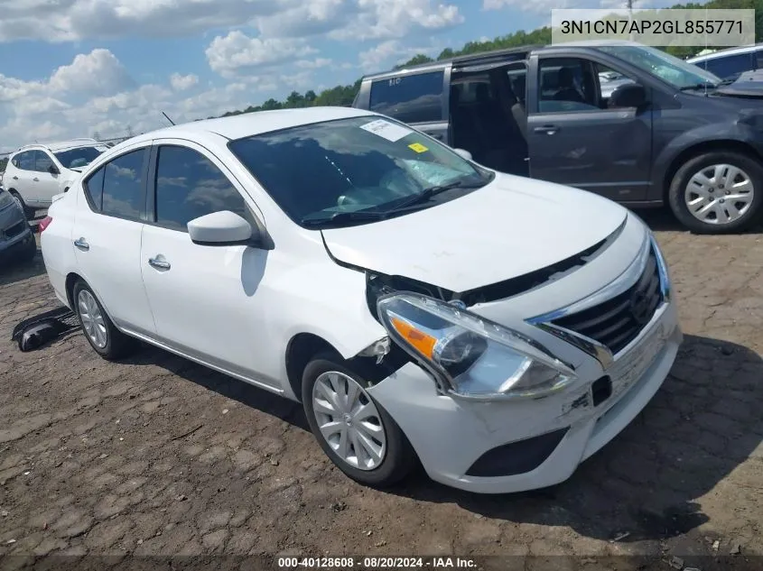 2016 Nissan Versa 1.6 S/1.6 S+/1.6 Sl/1.6 Sv VIN: 3N1CN7AP2GL855771 Lot: 40128608