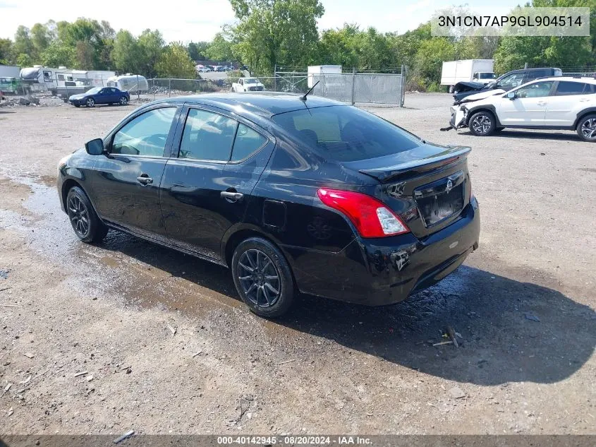 3N1CN7AP9GL904514 2016 Nissan Versa 1.6 S+