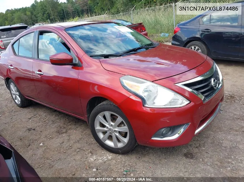 2016 Nissan Versa 1.6 Sl VIN: 3N1CN7APXGL874486 Lot: 40157557