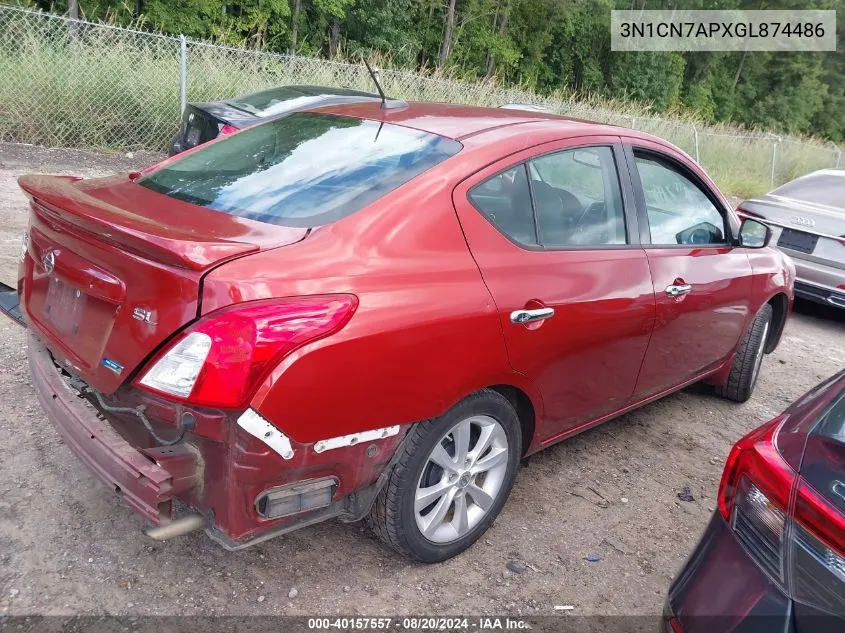 3N1CN7APXGL874486 2016 Nissan Versa 1.6 Sl