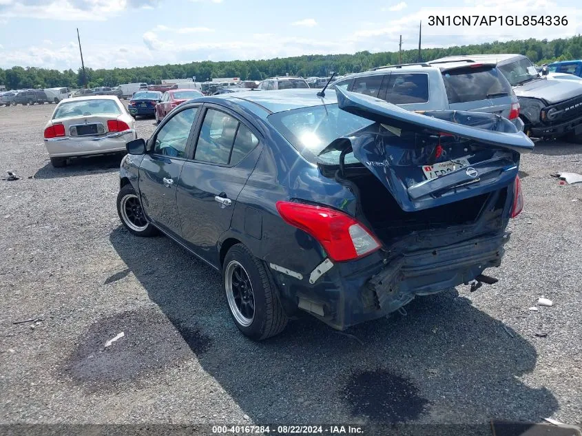 2016 Nissan Versa 1.6 S/1.6 S+/1.6 Sl/1.6 Sv VIN: 3N1CN7AP1GL854336 Lot: 40167284