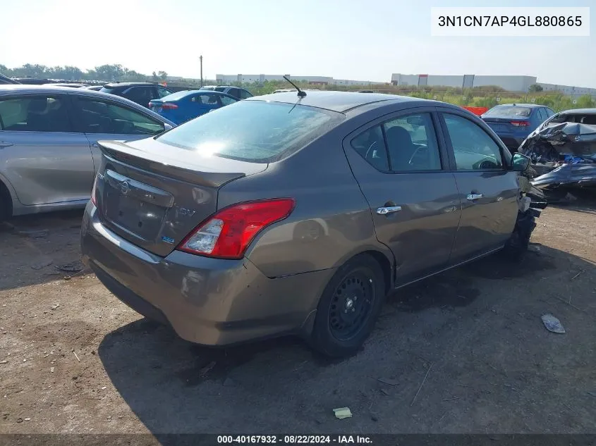 2016 Nissan Versa 1.6 Sv VIN: 3N1CN7AP4GL880865 Lot: 40167932