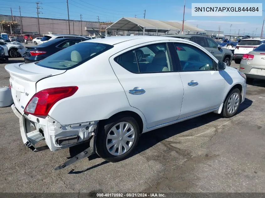 3N1CN7APXGL844484 2016 Nissan Versa 1.6 Sv