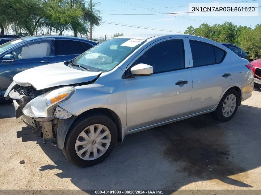 2016 Nissan Versa 1.6 S VIN: 3N1CN7AP0GL861620 Lot: 40181693