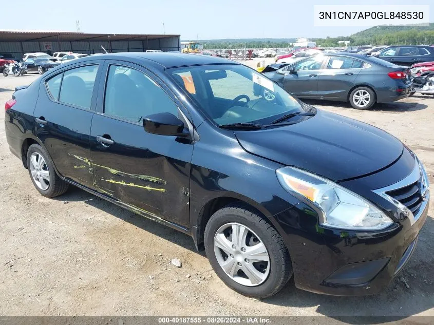 2016 Nissan Versa 1.6 S+ VIN: 3N1CN7AP0GL848530 Lot: 40187555