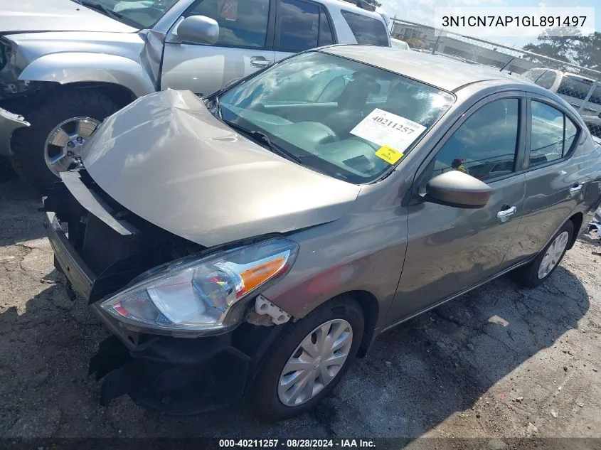 2016 Nissan Versa 1.6 Sv VIN: 3N1CN7AP1GL891497 Lot: 40211257