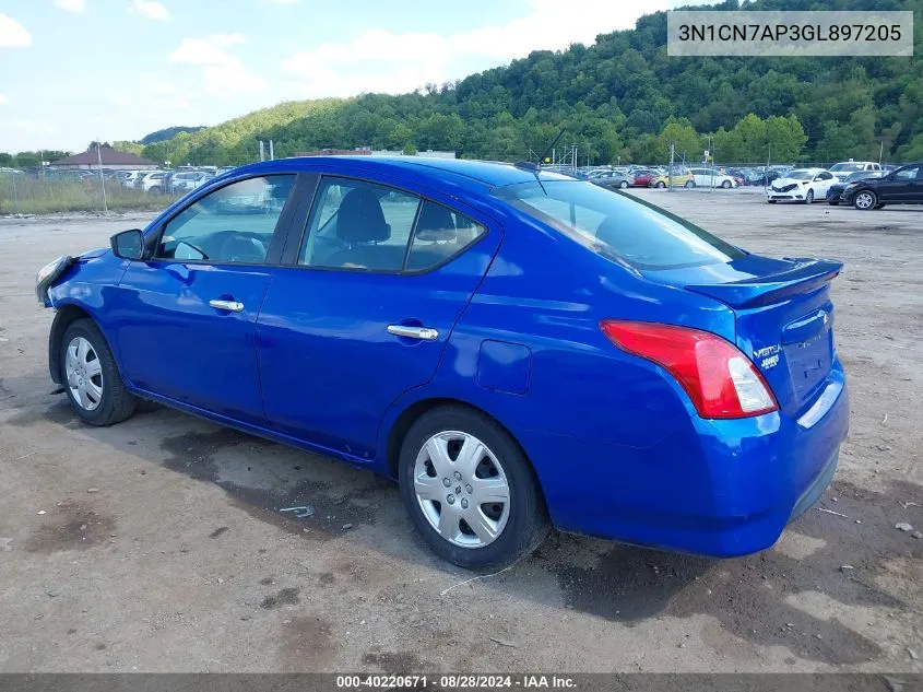 2016 Nissan Versa 1.6 Sv VIN: 3N1CN7AP3GL897205 Lot: 40220671