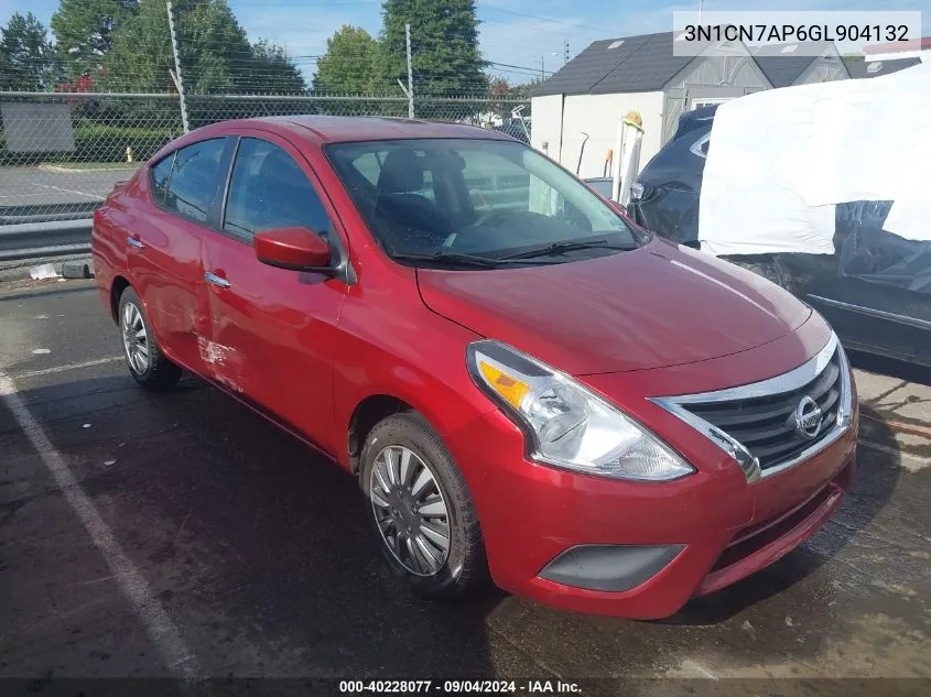 2016 Nissan Versa 1.6 S/1.6 S+/1.6 Sl/1.6 Sv VIN: 3N1CN7AP6GL904132 Lot: 40228077