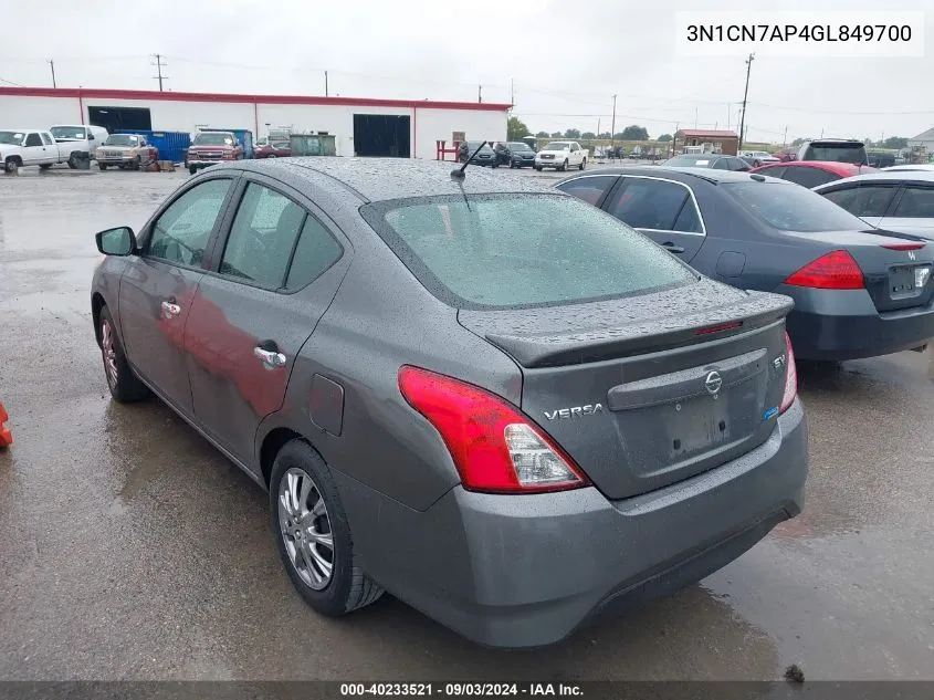 3N1CN7AP4GL849700 2016 Nissan Versa 1.6 S/1.6 S+/1.6 Sl/1.6 Sv