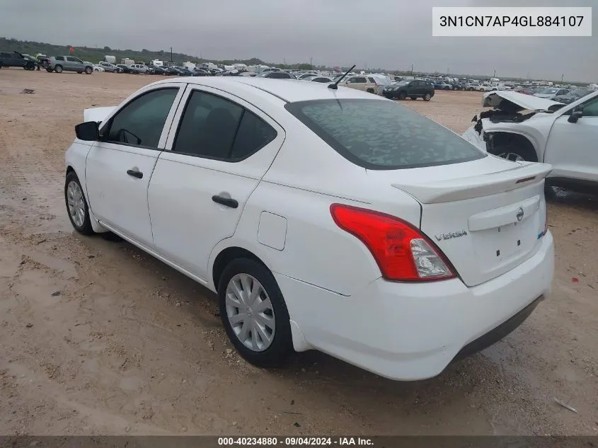 3N1CN7AP4GL884107 2016 Nissan Versa 1.6 S+