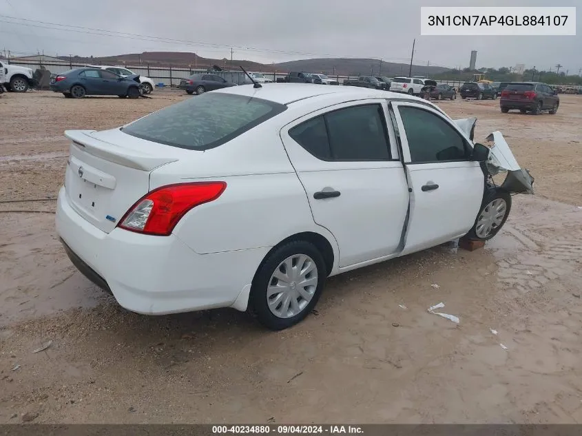 3N1CN7AP4GL884107 2016 Nissan Versa 1.6 S+