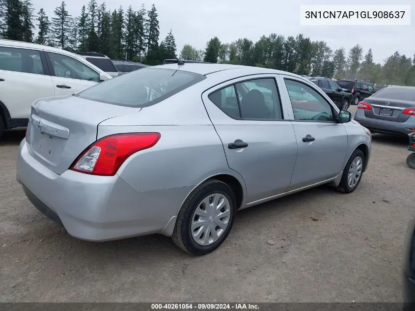 3N1CN7AP1GL908637 2016 Nissan Versa 1.6 S